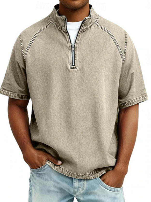 Paul™ | Vintage Henley-shirt met Rits