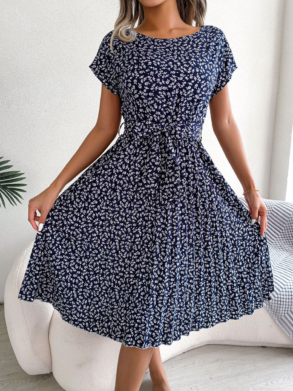 Lisa™  | Elegante Bloemen Midi-Jurk