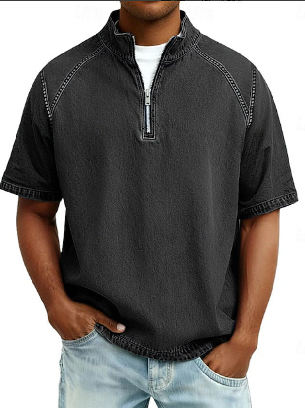 Paul™ | Vintage Henley-shirt met Rits
