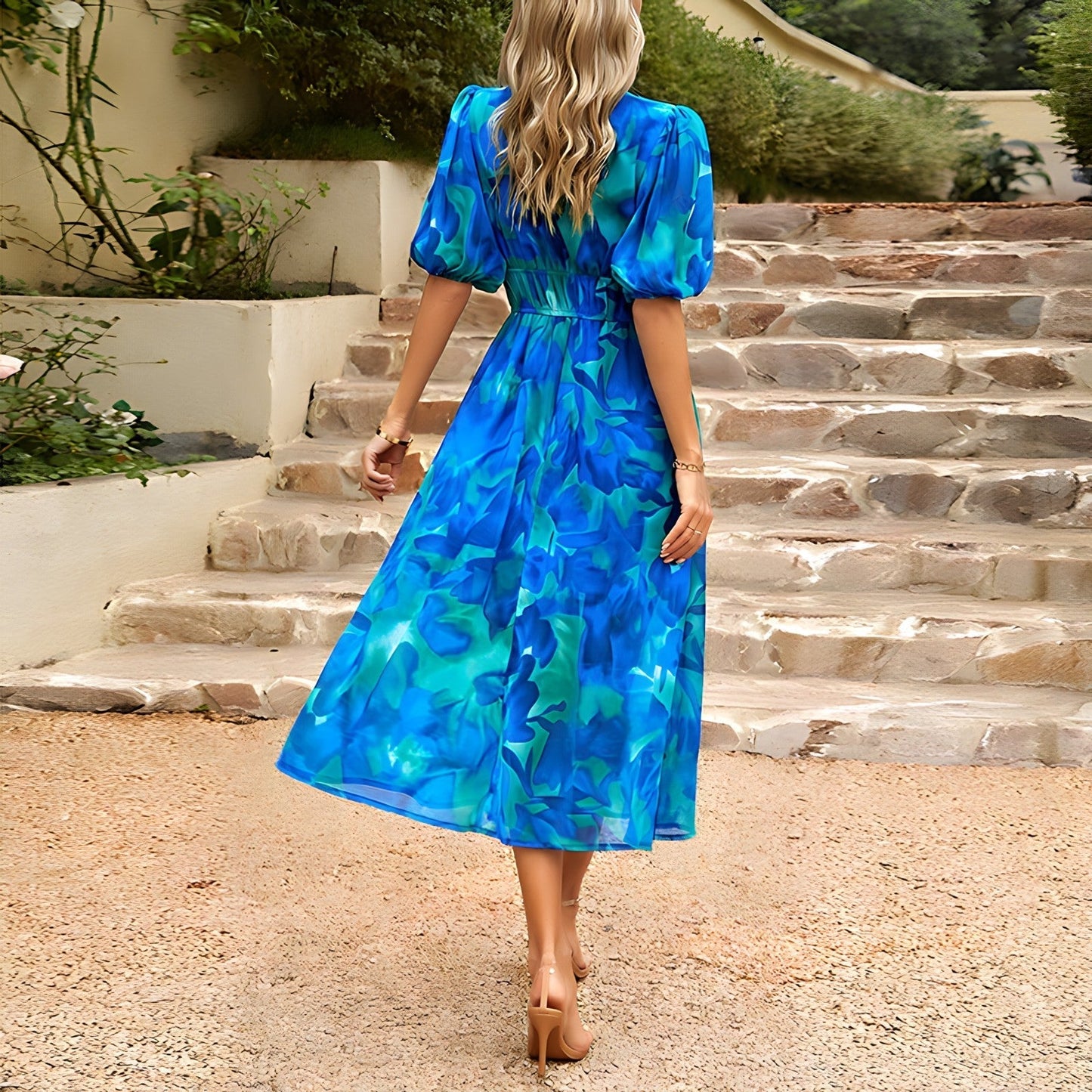 Samira™ | V-hals midi jurk