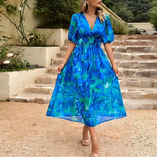 Samira™ | V-hals midi jurk