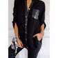 Melina™ | Casual top met knopen en pailletten