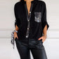 Melina™ | Casual top met knopen en pailletten