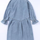 Geknoopte Denim Jurk met Lange Mouwen