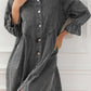 Geknoopte Denim Jurk met Lange Mouwen