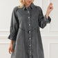 Geknoopte Denim Jurk met Lange Mouwen
