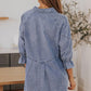 Geknoopte Denim Jurk met Lange Mouwen