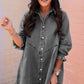 Geknoopte Denim Jurk met Lange Mouwen
