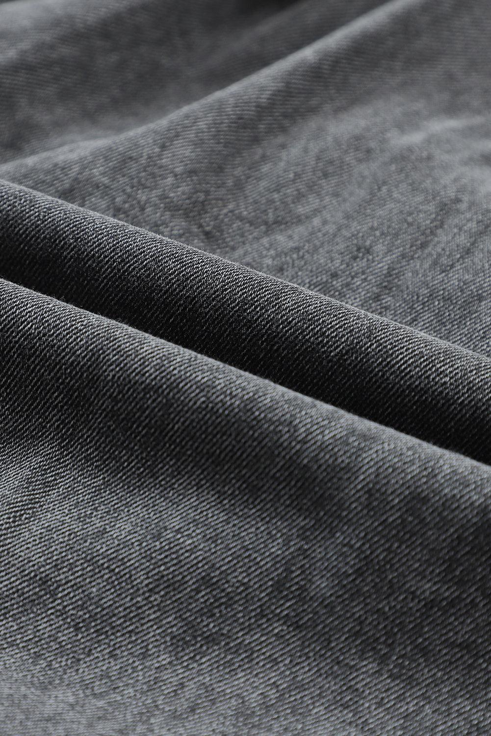 Geknoopte Denim Jurk met Lange Mouwen