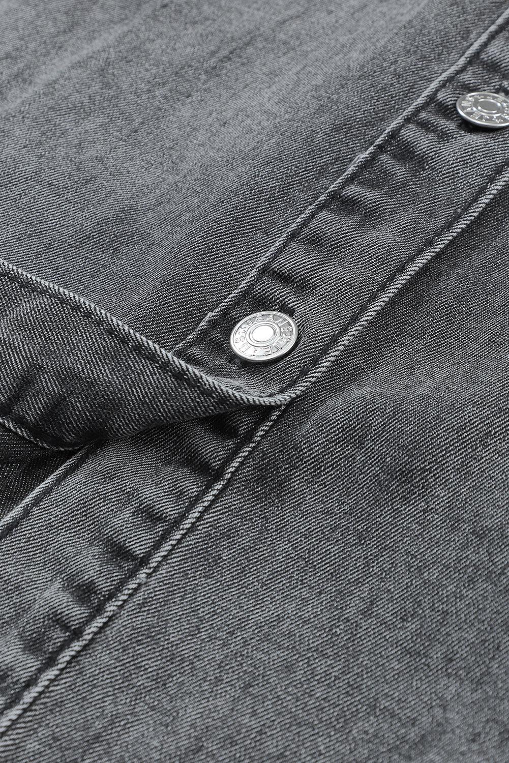 Geknoopte Denim Jurk met Lange Mouwen