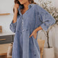 Geknoopte Denim Jurk met Lange Mouwen