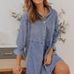 Geknoopte Denim Jurk met Lange Mouwen