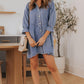 Geknoopte Denim Jurk met Lange Mouwen