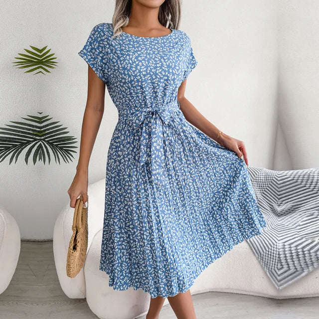 Lisa™  | Elegante Bloemen Midi-Jurk