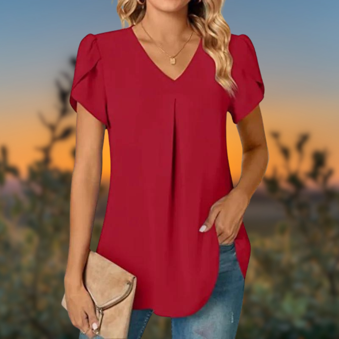 Tessa™ | Eenvoudige en Casual V-hals blouse